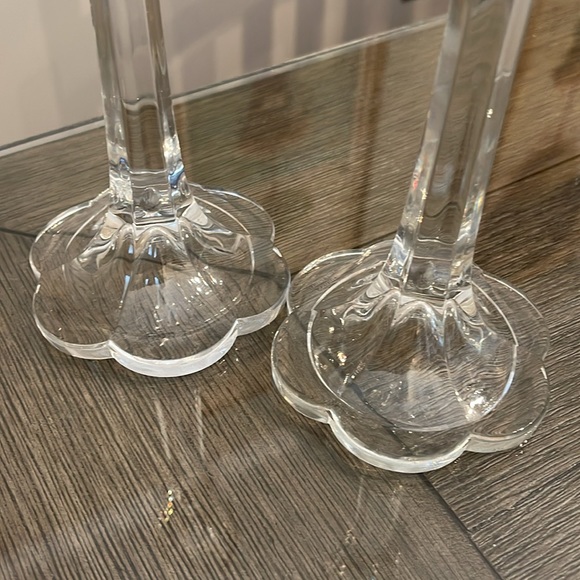 1983 Ebeling & Reuss Co, Full Lead Crystal Floral Candlesticks, Pair - Picture 16 of 16